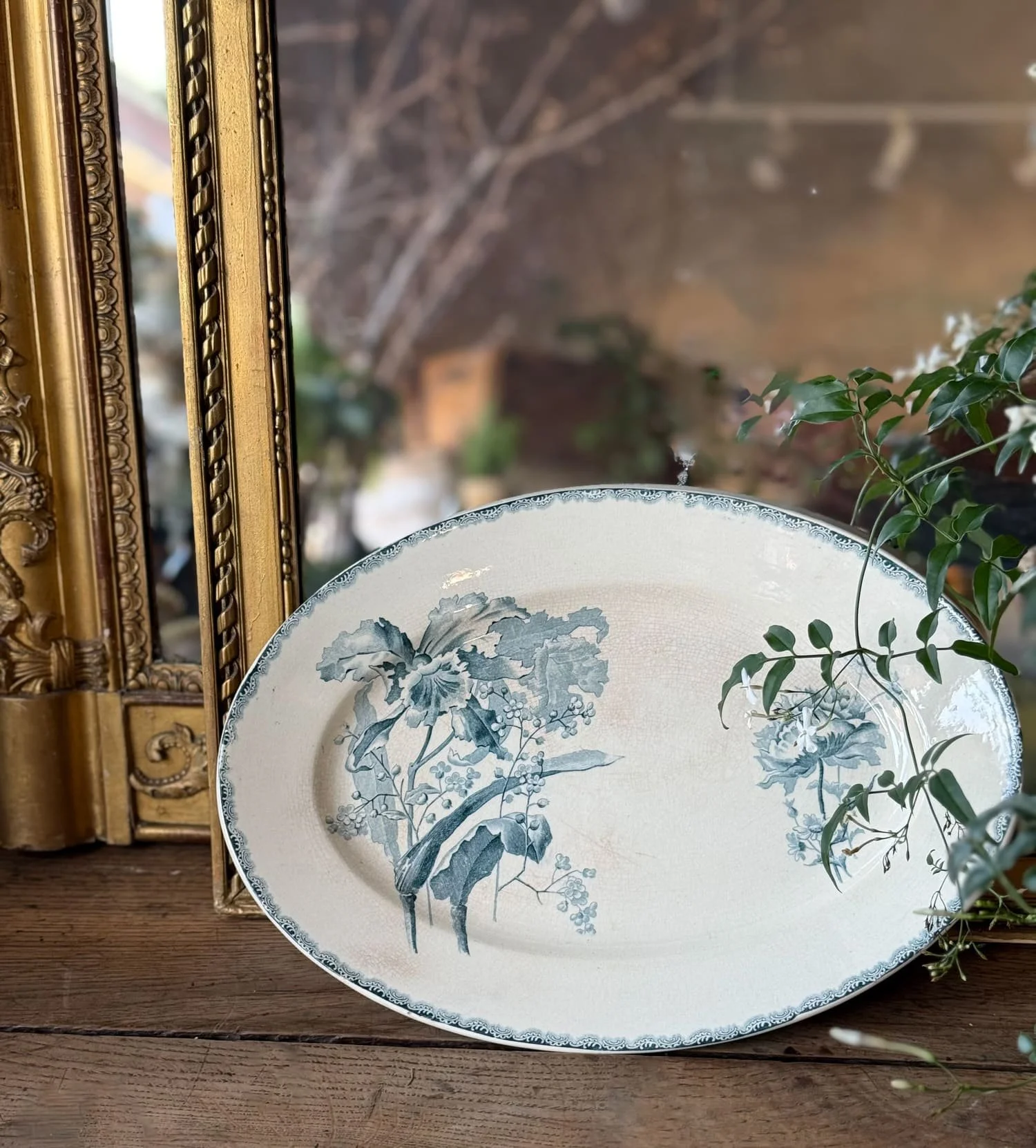 アンティーク雑貨 Terre de Fer Bowr Antique French Ironstone Terre de Fer Earthenware Platter | H.B.